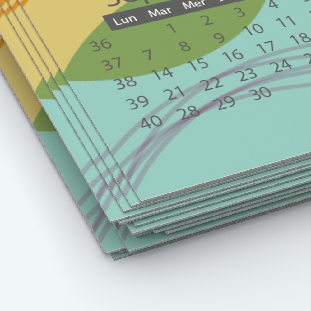 Calendrier photo une page - Papier épais rigide 400 g/m2