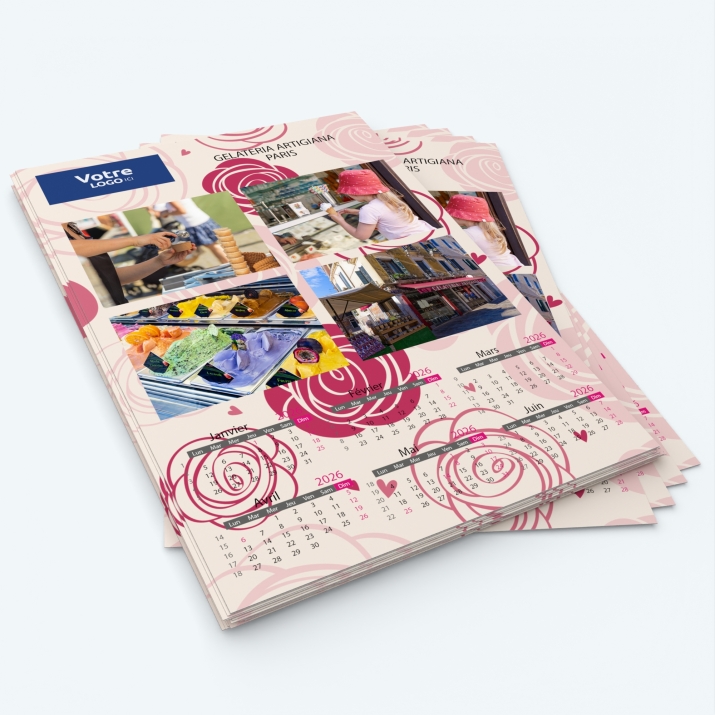 Calendrier photo deux pages - Minimum de commande : 25 exemplaires