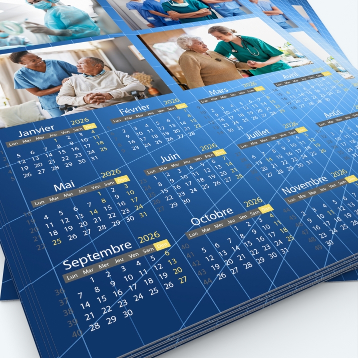 Calendrier photo une page - Grille calendaire personnalisable