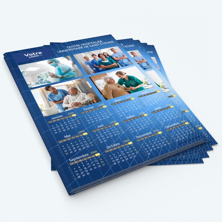 Calendrier photo une page - Minimum de commande : 25 exemplaires
