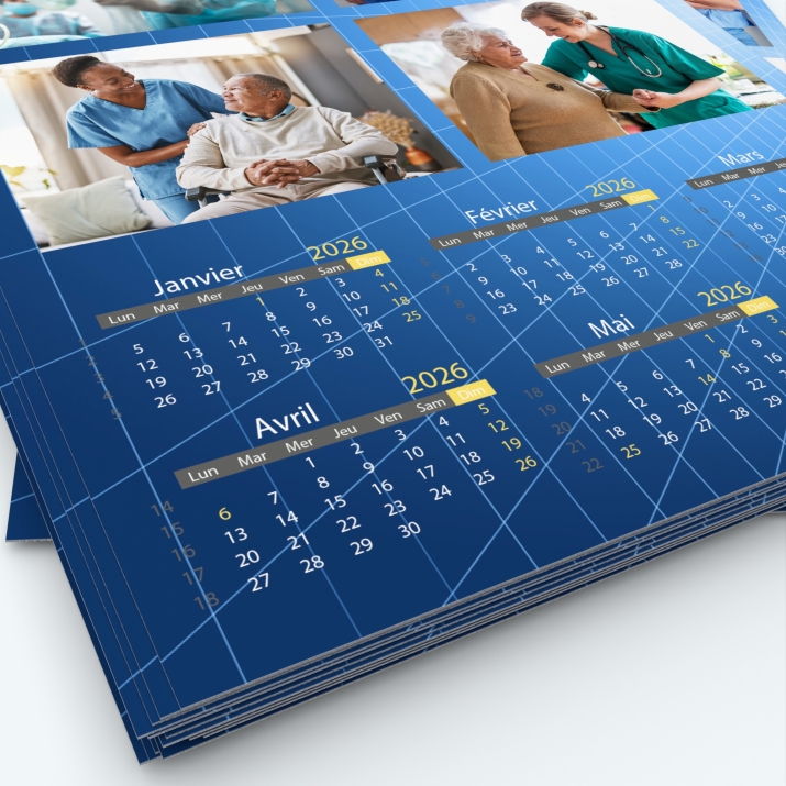 Calendrier photo deux pages - Grille calendaire personnalisable