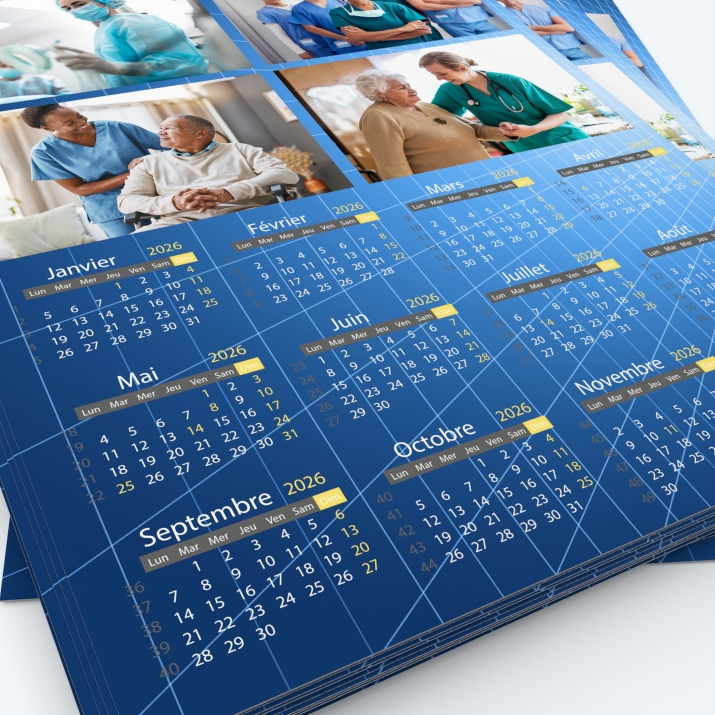 Calendrier photo une page XL - Grille calendaire personnalisable