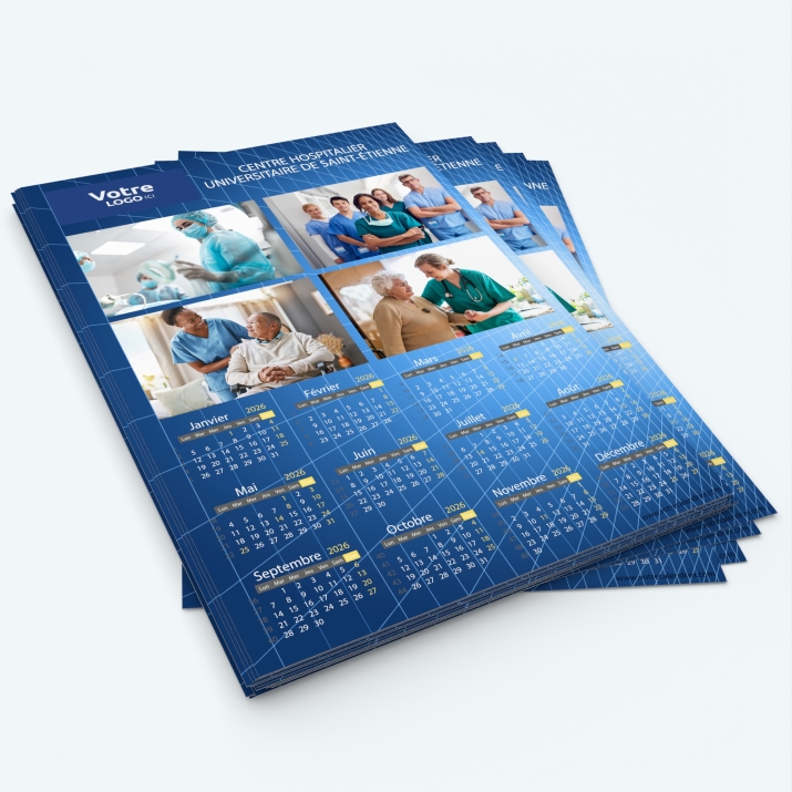 Calendrier photo une page XL - Minimum de commande : 25 exemplaires