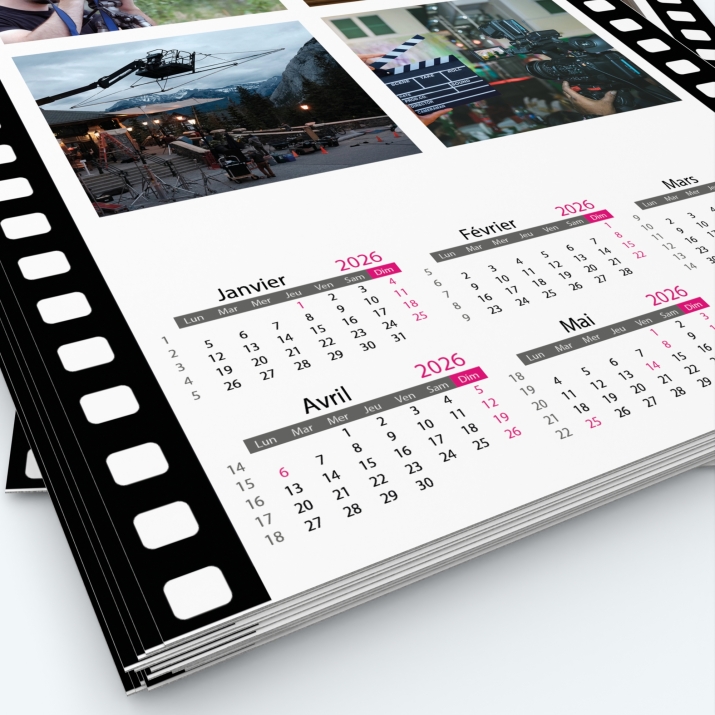 Calendrier photo deux pages - Grille calendaire personnalisable