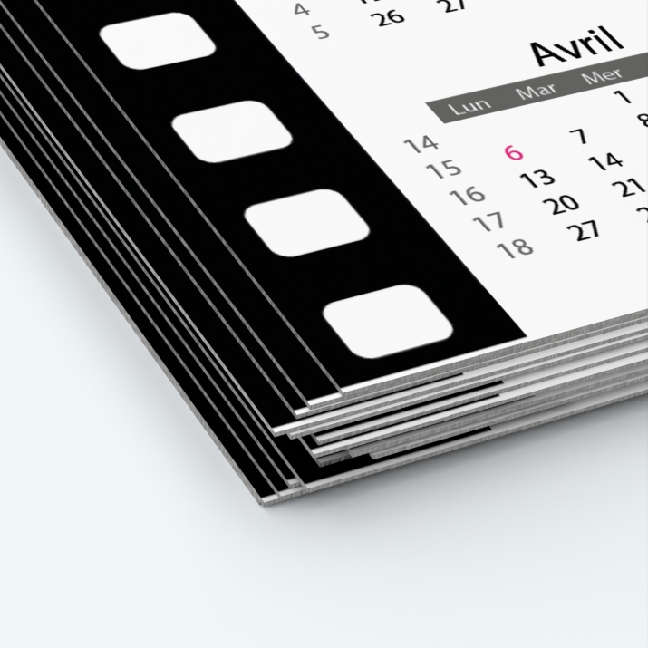 Calendrier photo deux pages - Papier épais rigide 400 g/m2
