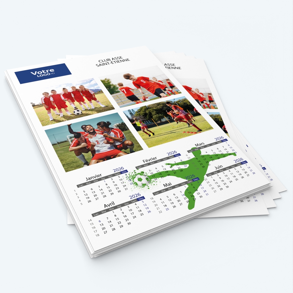 Calendrier photo deux pages - Minimum de commande : 25 exemplaires