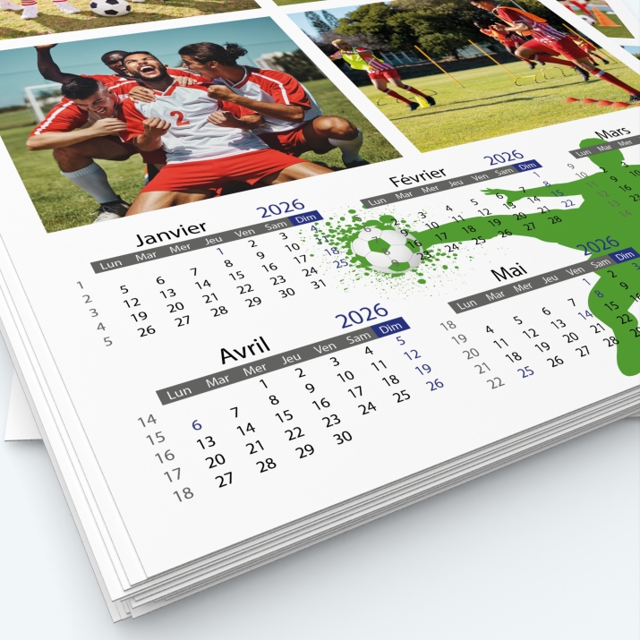 Calendrier photo deux pages XL - Grille calendaire personnalisable