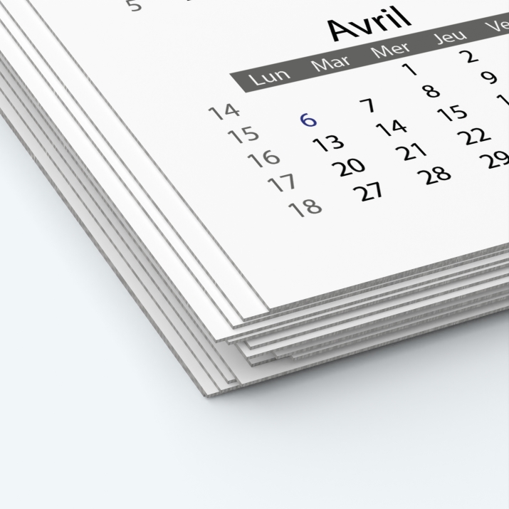 Calendrier photo deux pages XL - Papier épais rigide 400 g/m2