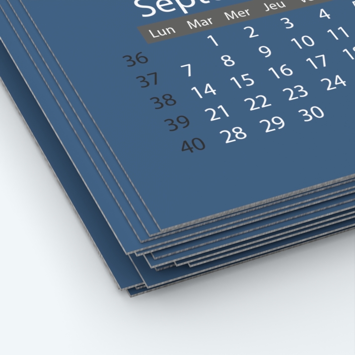 Calendrier photo une page XL - Papier épais rigide 400 g/m2