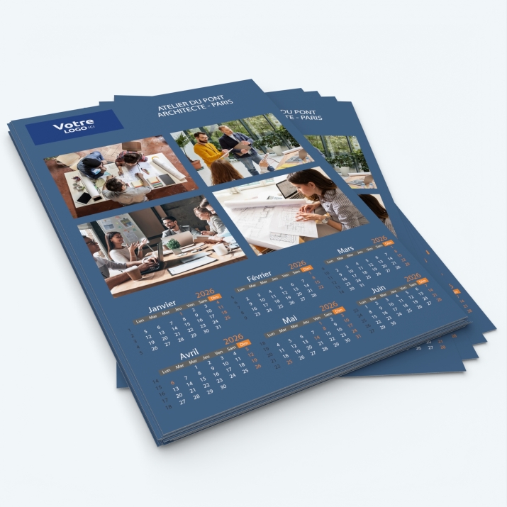 Calendrier photo deux pages - Minimum de commande : 25 exemplaires
