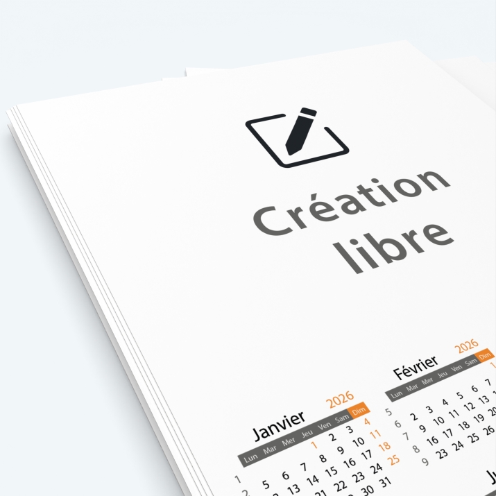 Calendrier photo une page - Nombre de photos, logos et texte illimité