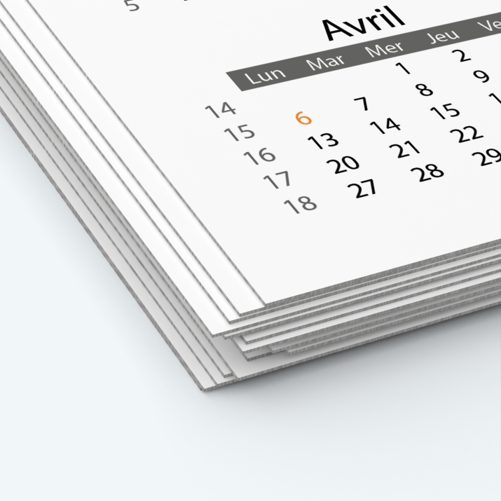 Calendrier photo deux pages XL - Papier épais rigide 400 g/m2