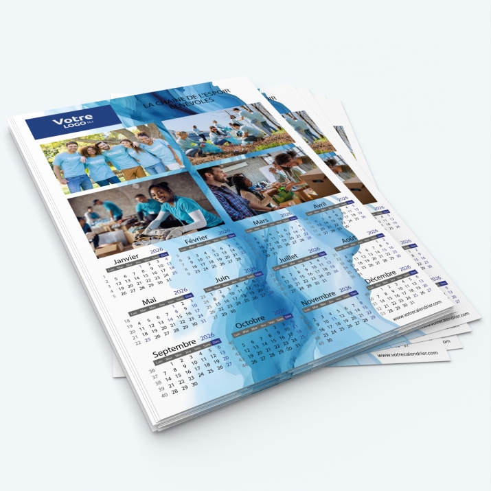 Calendrier photo une page - Minimum de commande : 25 exemplaires