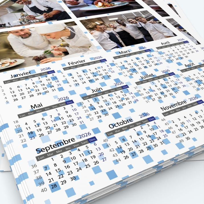 Calendrier photo une page - Grille calendaire personnalisable