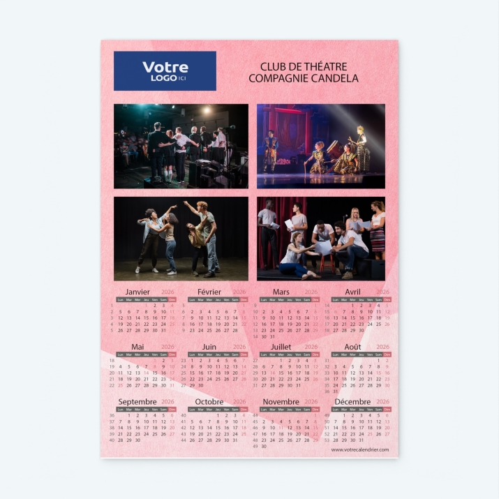 Calendrier photo une page