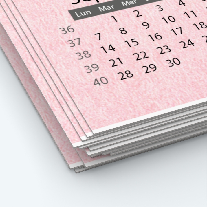 Calendrier photo une page - Papier épais rigide 400 g/m2