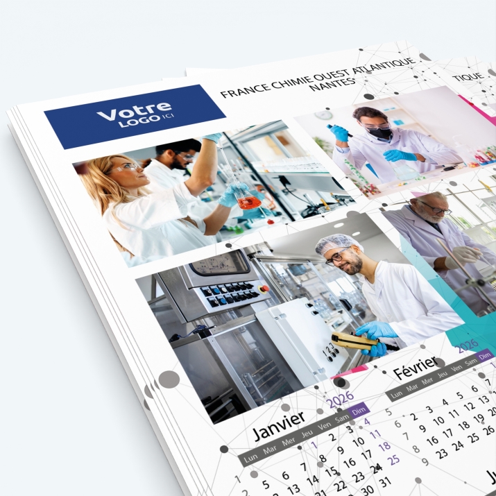 Calendrier photo une page - Nombre de photos, logos et texte illimité