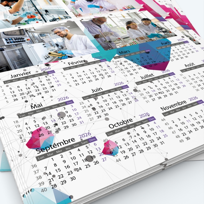 Calendrier photo une page - Grille calendaire personnalisable
