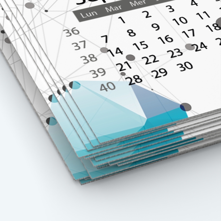 Calendrier photo une page - Papier épais rigide 400 g/m2
