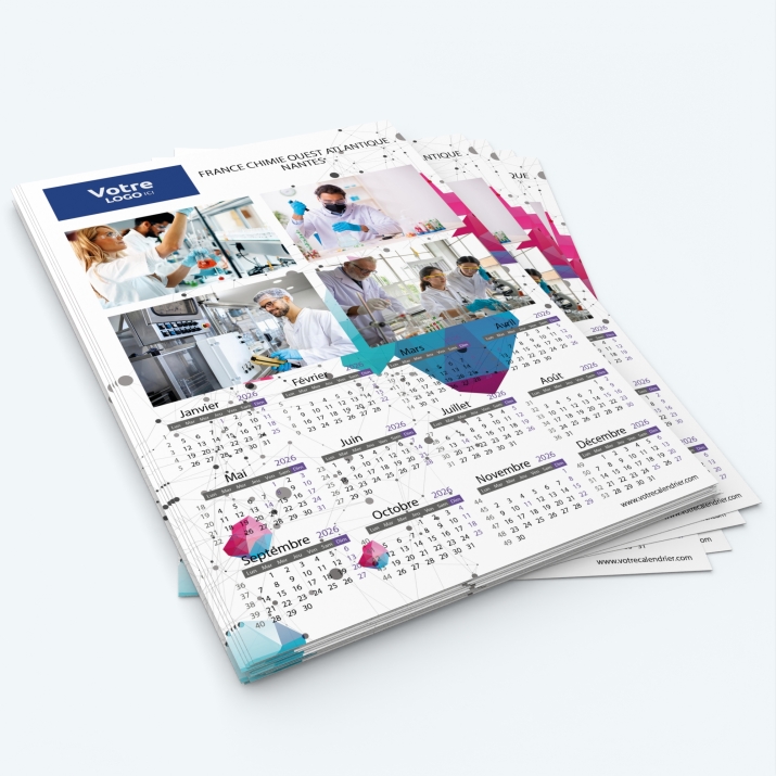 Calendrier photo une page - Minimum de commande : 25 exemplaires