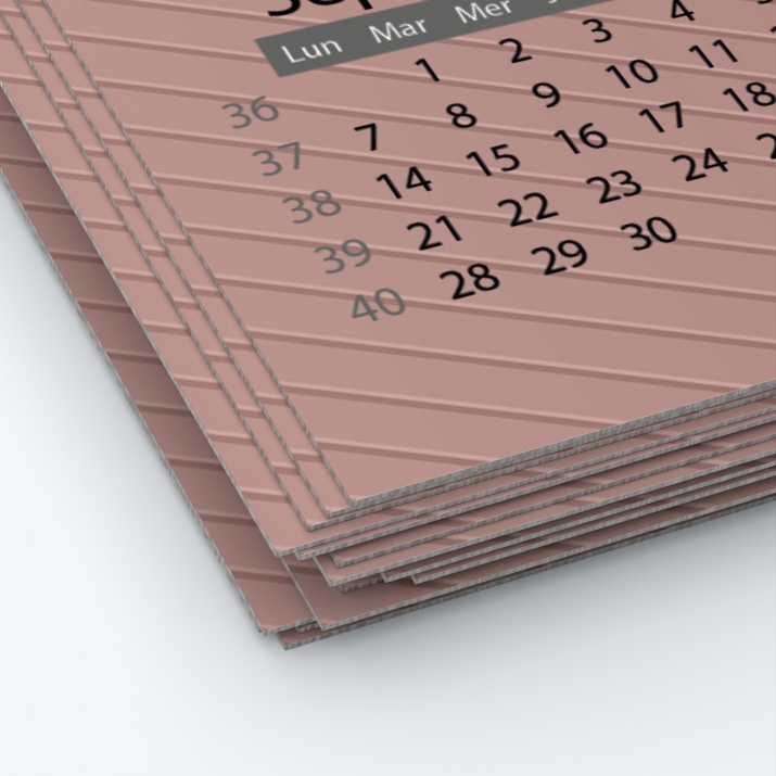 Calendrier photo une page - Papier épais rigide 400 g/m2