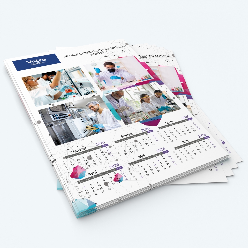 Calendrier photo deux pages - Minimum de commande : 25 exemplaires