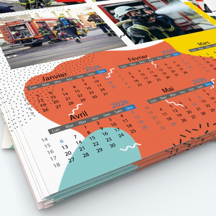 Calendrier photo deux pages - Grille calendaire personnalisable