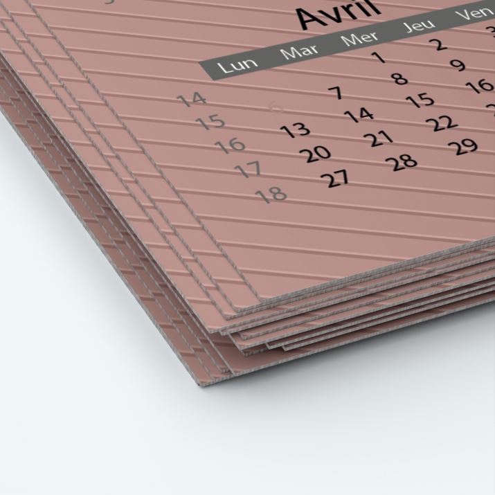 Calendrier photo deux pages - Papier épais rigide 400 g/m2