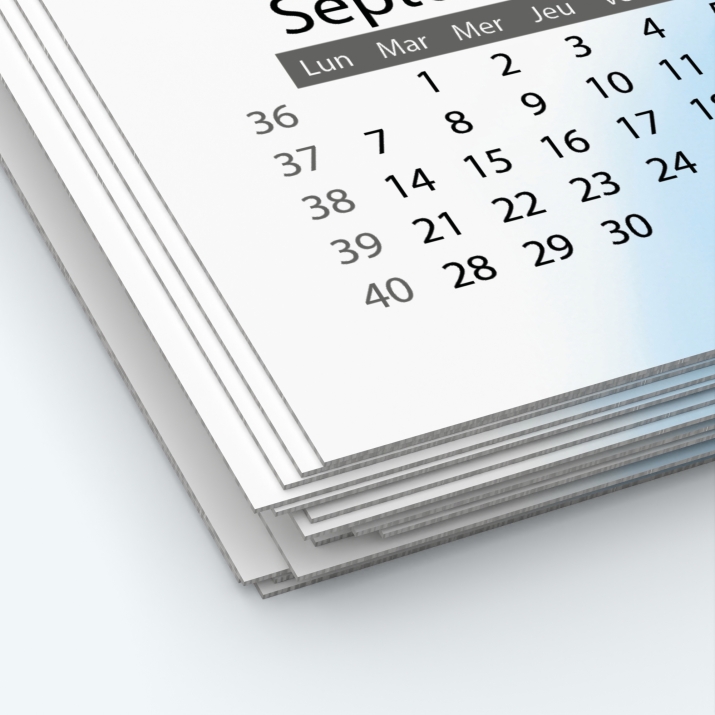 Calendrier photo une page XL - Papier épais rigide 400 g/m2