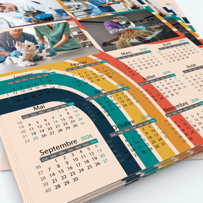 Calendrier photo une page XL - Grille calendaire personnalisable