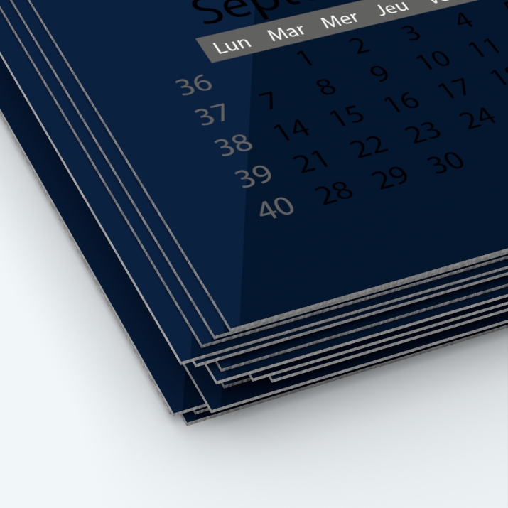 Calendrier photo une page XL - Papier épais rigide 400 g/m2