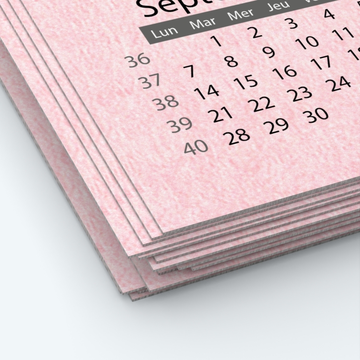 Calendrier photo une page XL - Papier épais rigide 400 g/m2