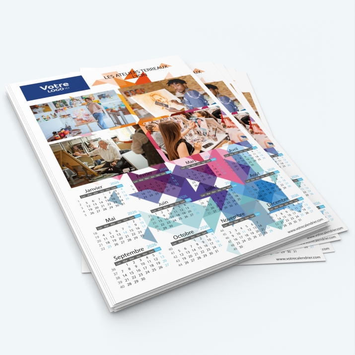 Calendrier photo une page XL - Minimum de commande : 25 exemplaires