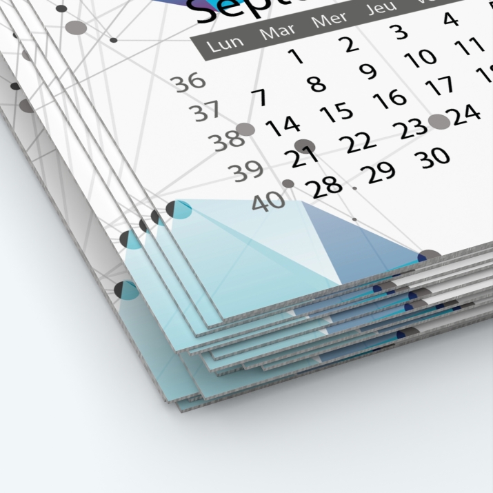 Calendrier photo une page XL - Papier épais rigide 400 g/m2