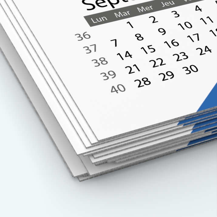 Calendrier photo une page XL - Papier épais rigide 400 g/m2