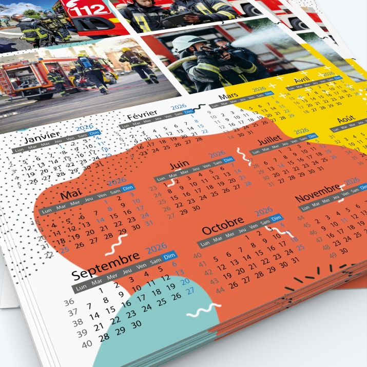 Calendrier photo une page XL - Grille calendaire personnalisable