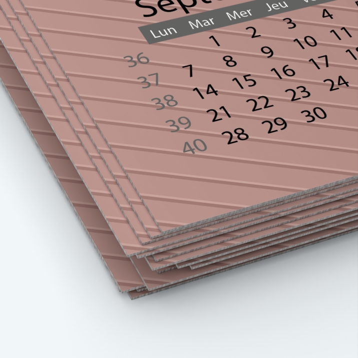 Calendrier photo une page XL - Papier épais rigide 400 g/m2