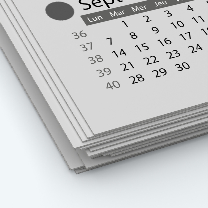 Calendrier photo une page XL - Papier épais rigide 400 g/m2