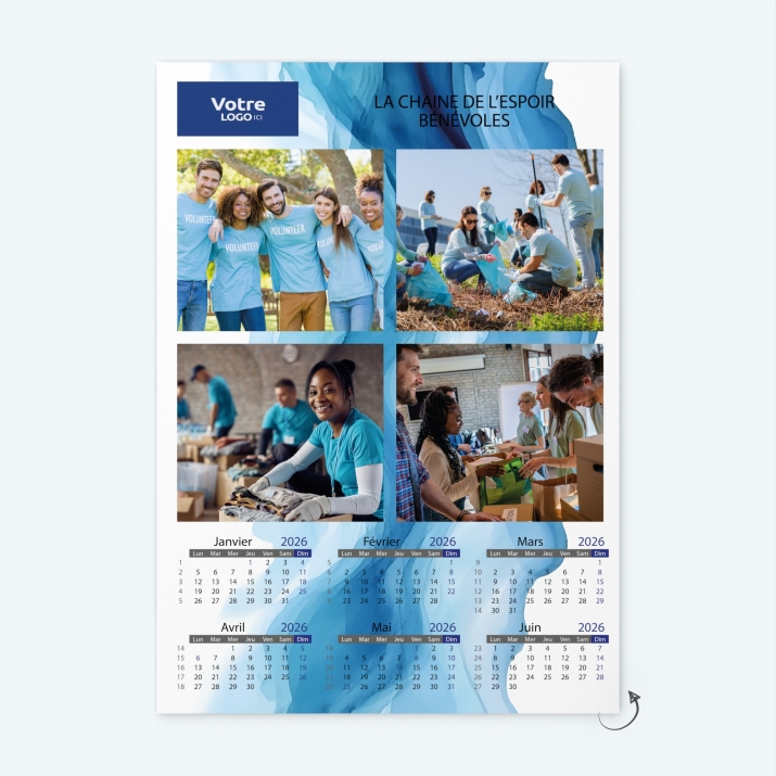 Calendrier photo deux pages XL