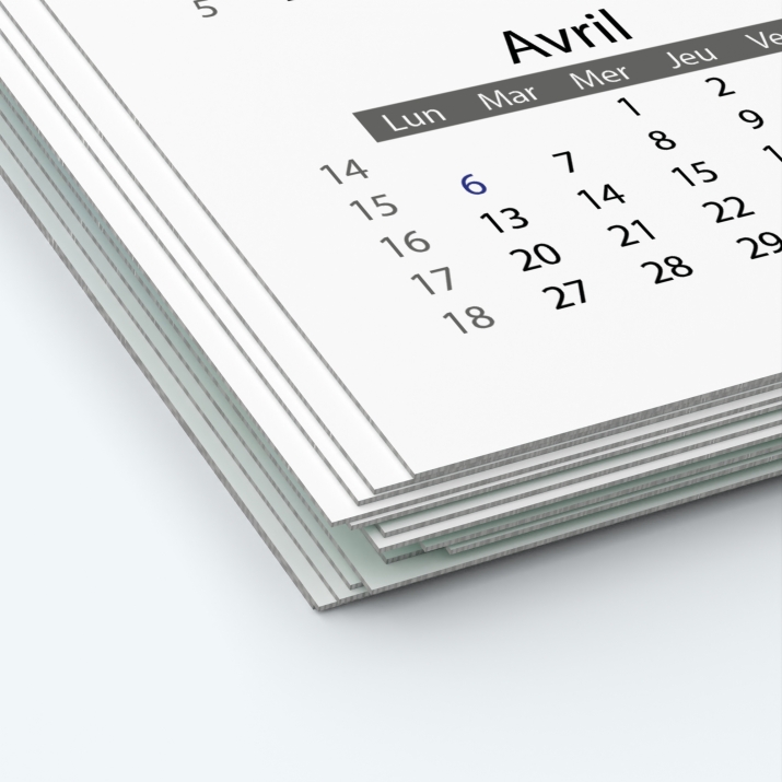Calendrier photo deux pages XL - Papier épais rigide 400 g/m2