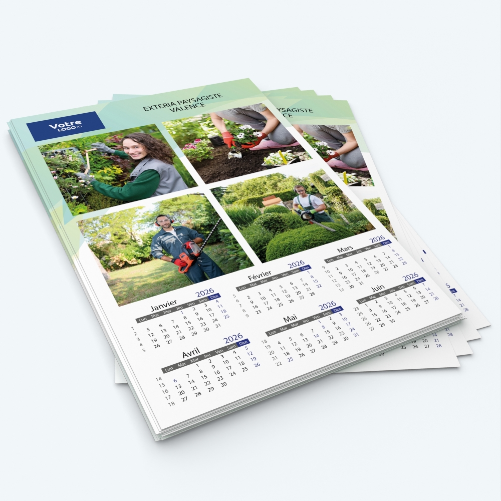 Calendrier photo deux pages XL - Minimum de commande : 25 exemplaires