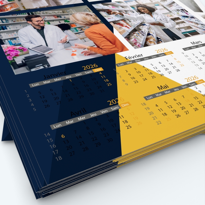 Calendrier photo deux pages XL - Grille calendaire personnalisable