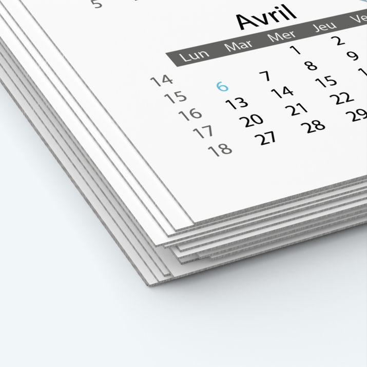 Calendrier photo deux pages XL - Papier épais rigide 400 g/m2