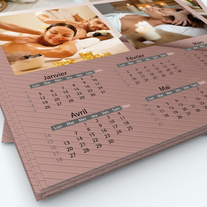 Calendrier photo deux pages XL - Grille calendaire personnalisable
