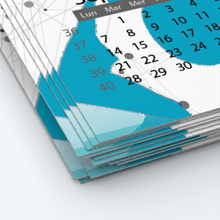 Calendrier photo une page - Papier épais rigide 400 g/m2