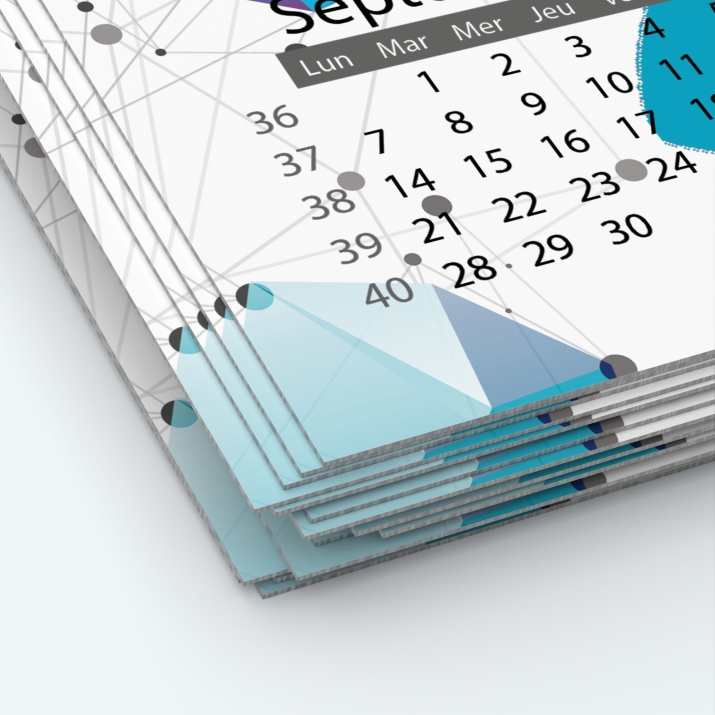 Calendrier photo une page XL - Papier épais rigide 400 g/m2