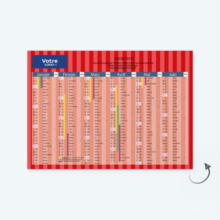 Calendrier de poche CLASSIC