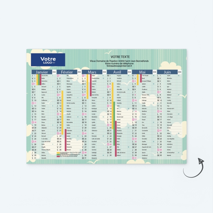 Calendrier de poche CLASSIC