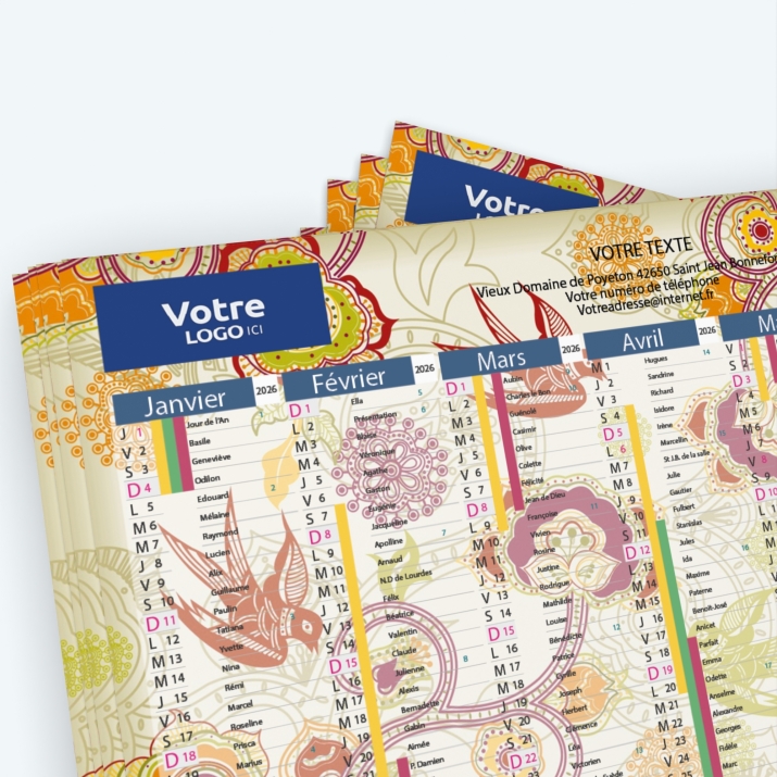Calendrier de poche CLASSIC - Nombre de photos, logos et texte illimité