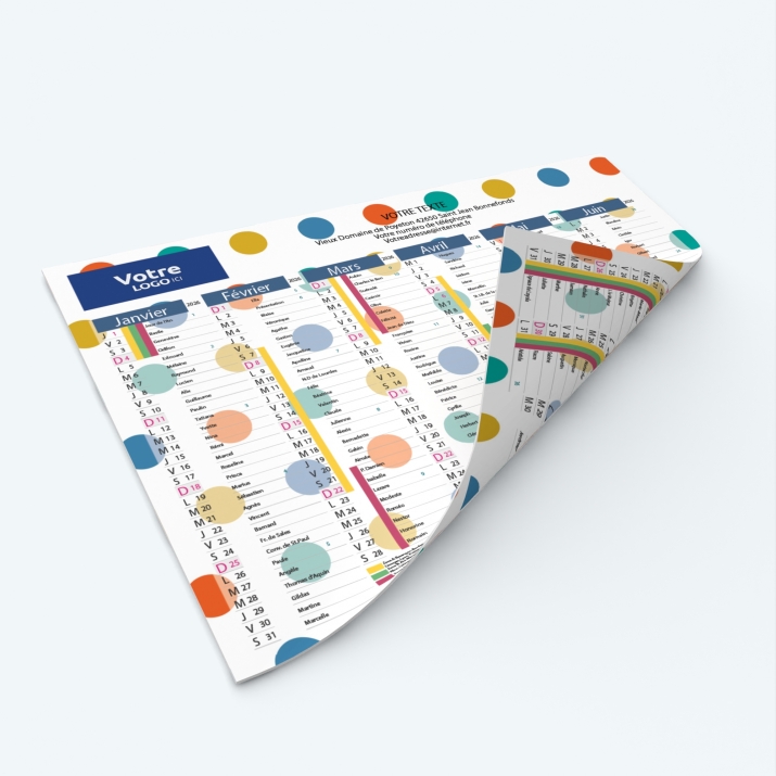 Calendrier de poche CLASSIC - Impression recto/verso